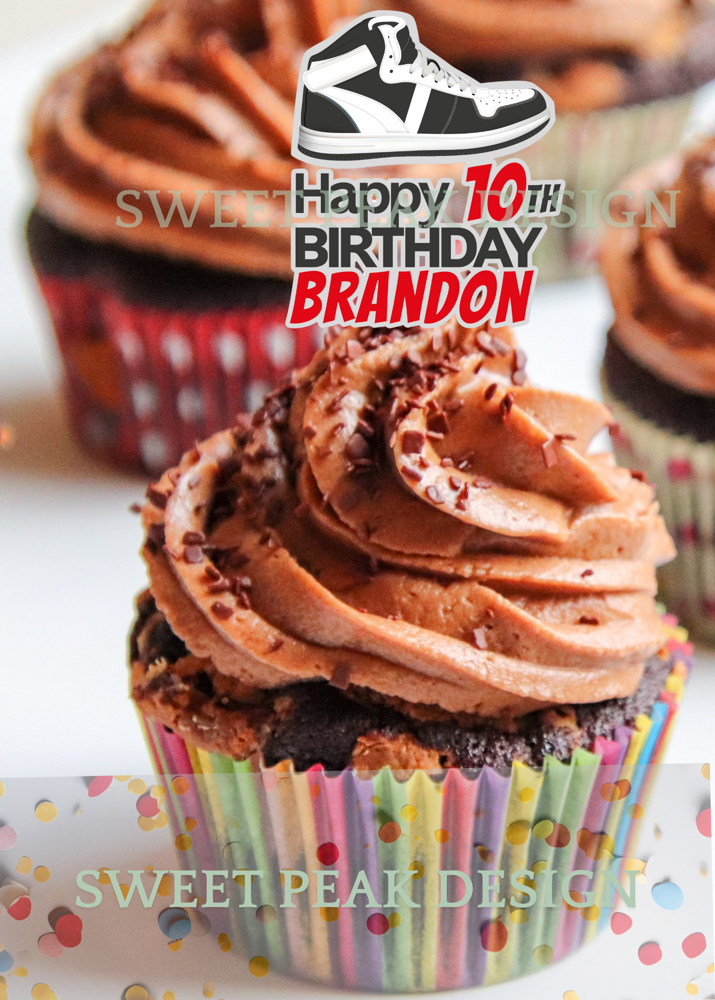 Sneakers Cake or Cupcake Topper – Digital file only