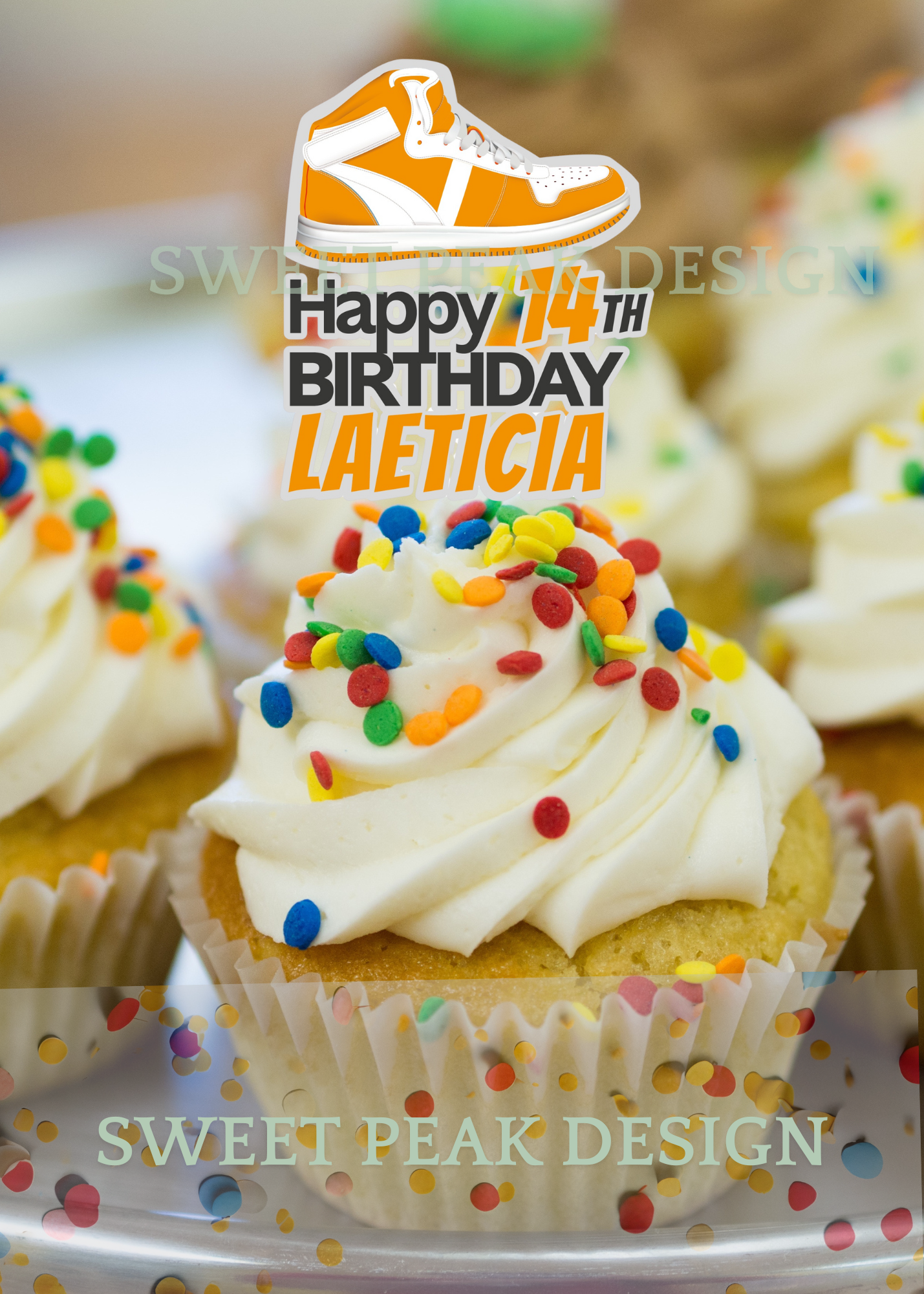 Sneakers Cake or Cupcake Topper – Digital file only