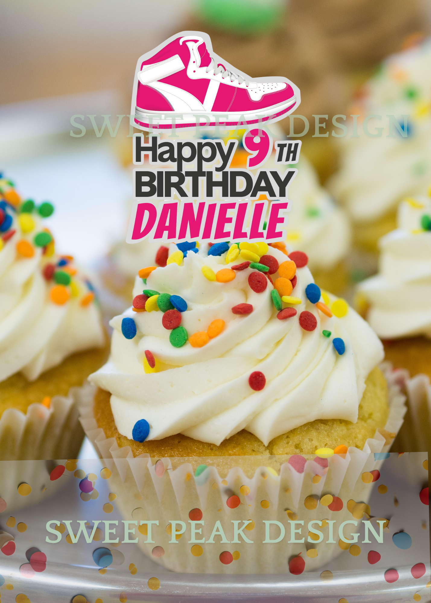 Sneakers Cake or Cupcake Topper – Digital file only