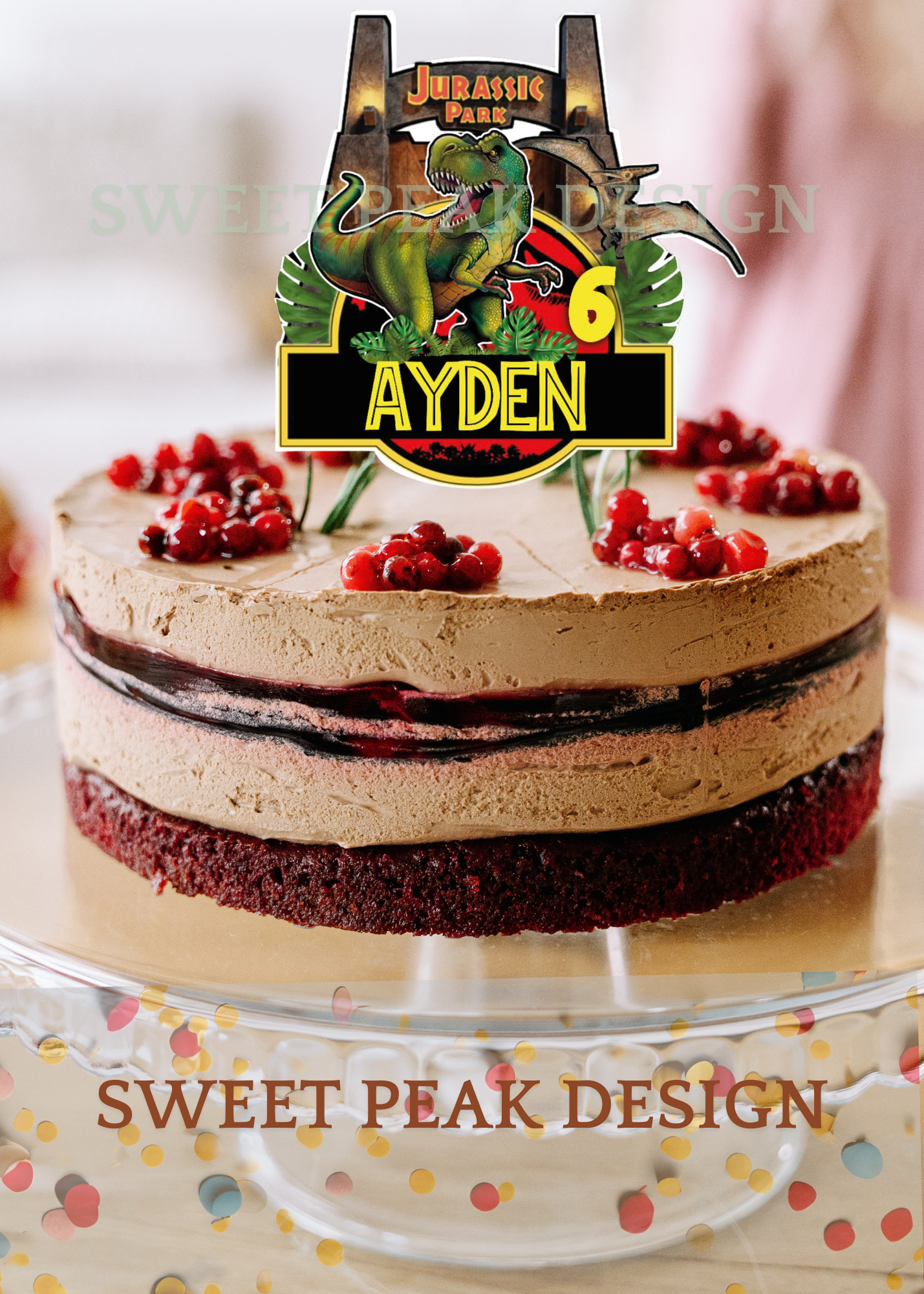 Jurassic Park Cake Topper or Cupcake Topper -Digital file only
