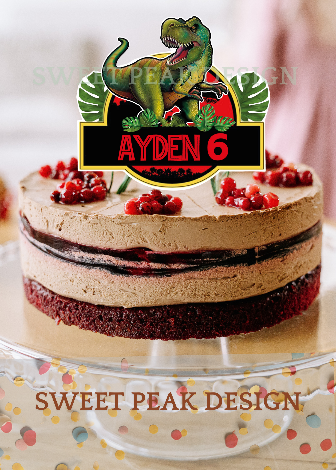 Jurassic Park Cake Topper or Cupcake Topper -Digital file only