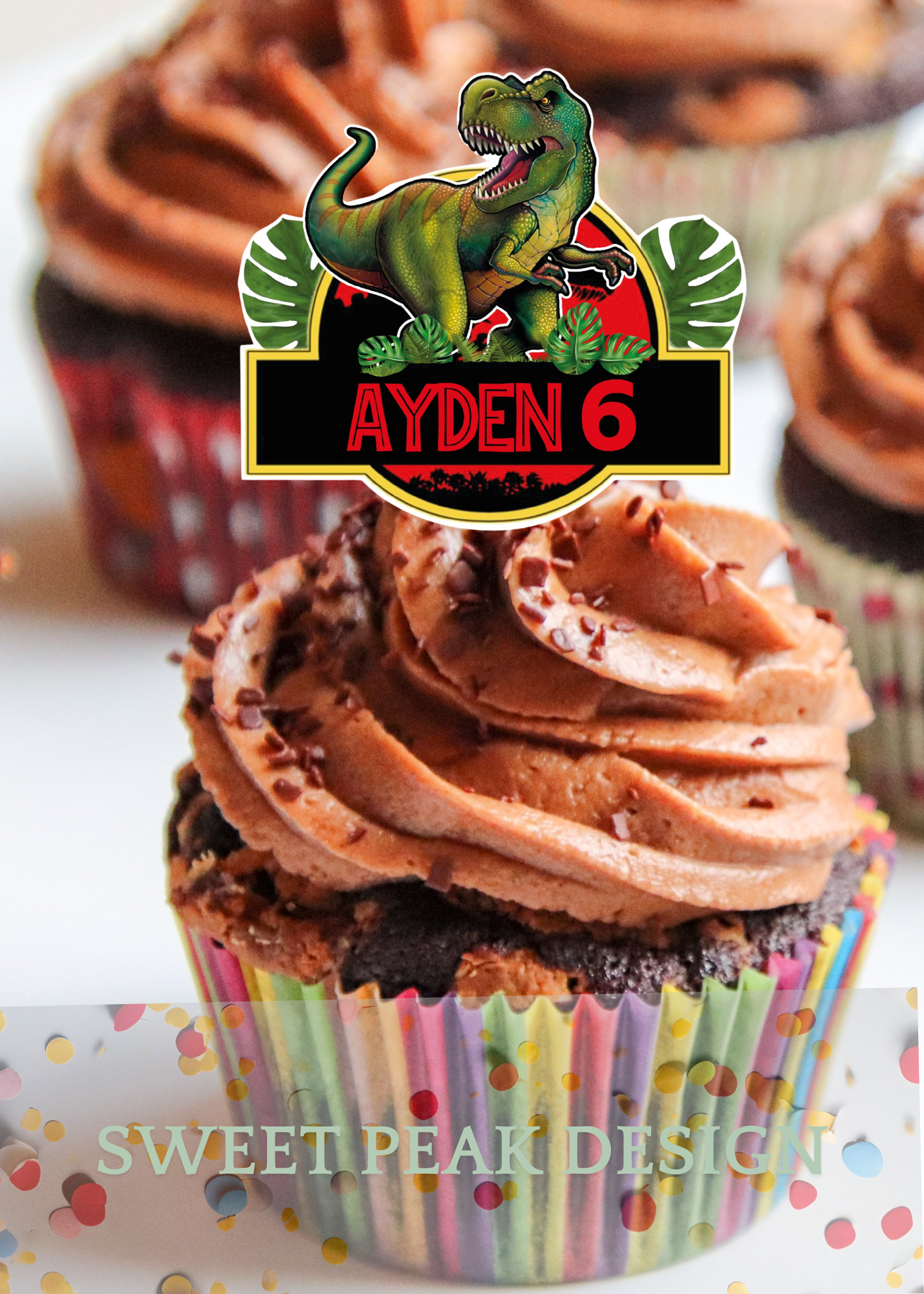 Jurassic Park Cake Topper or Cupcake Topper -Digital file only