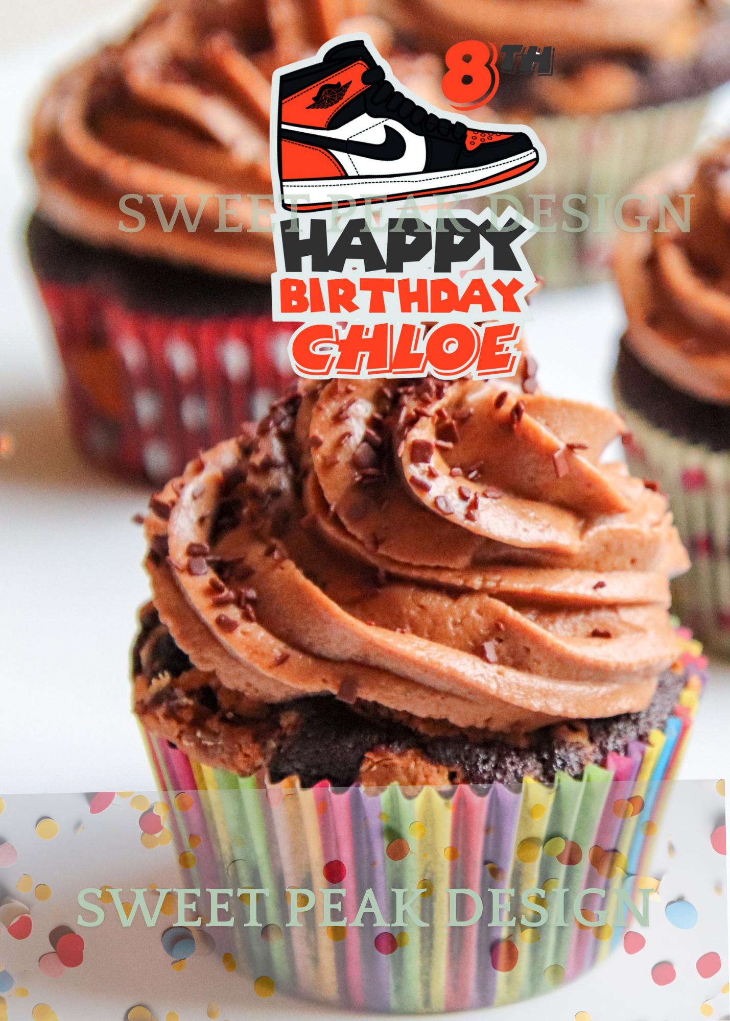 Nike Air Jordan 1 Cake or Cupcake Topper -Digital file only