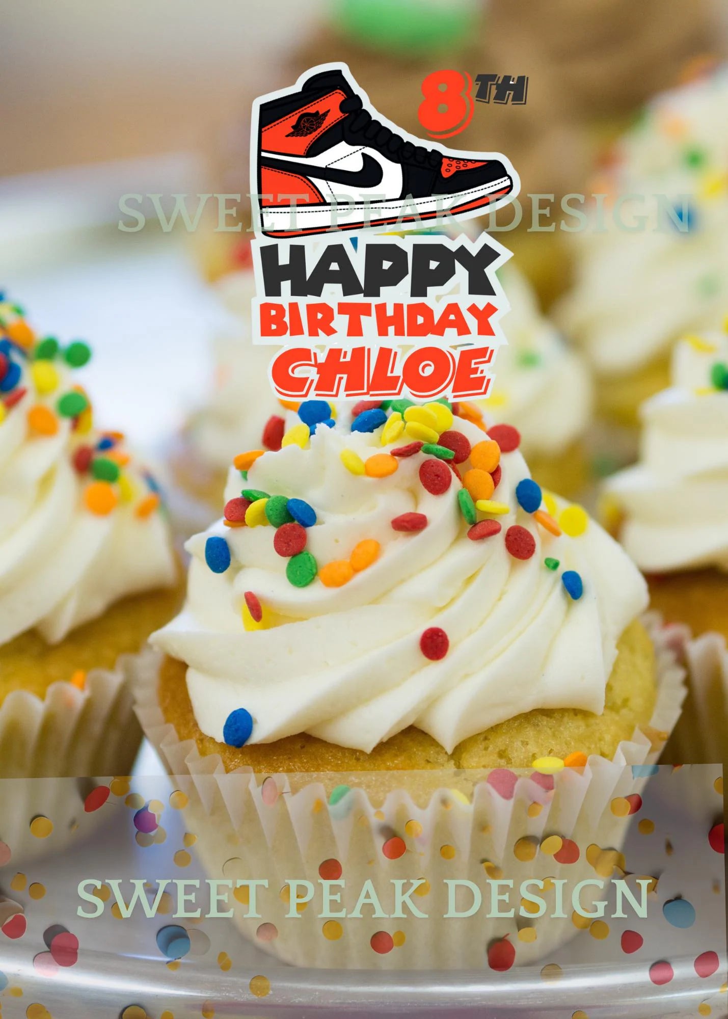 Nike Air Jordan 1 Cake or Cupcake Topper -Digital file only