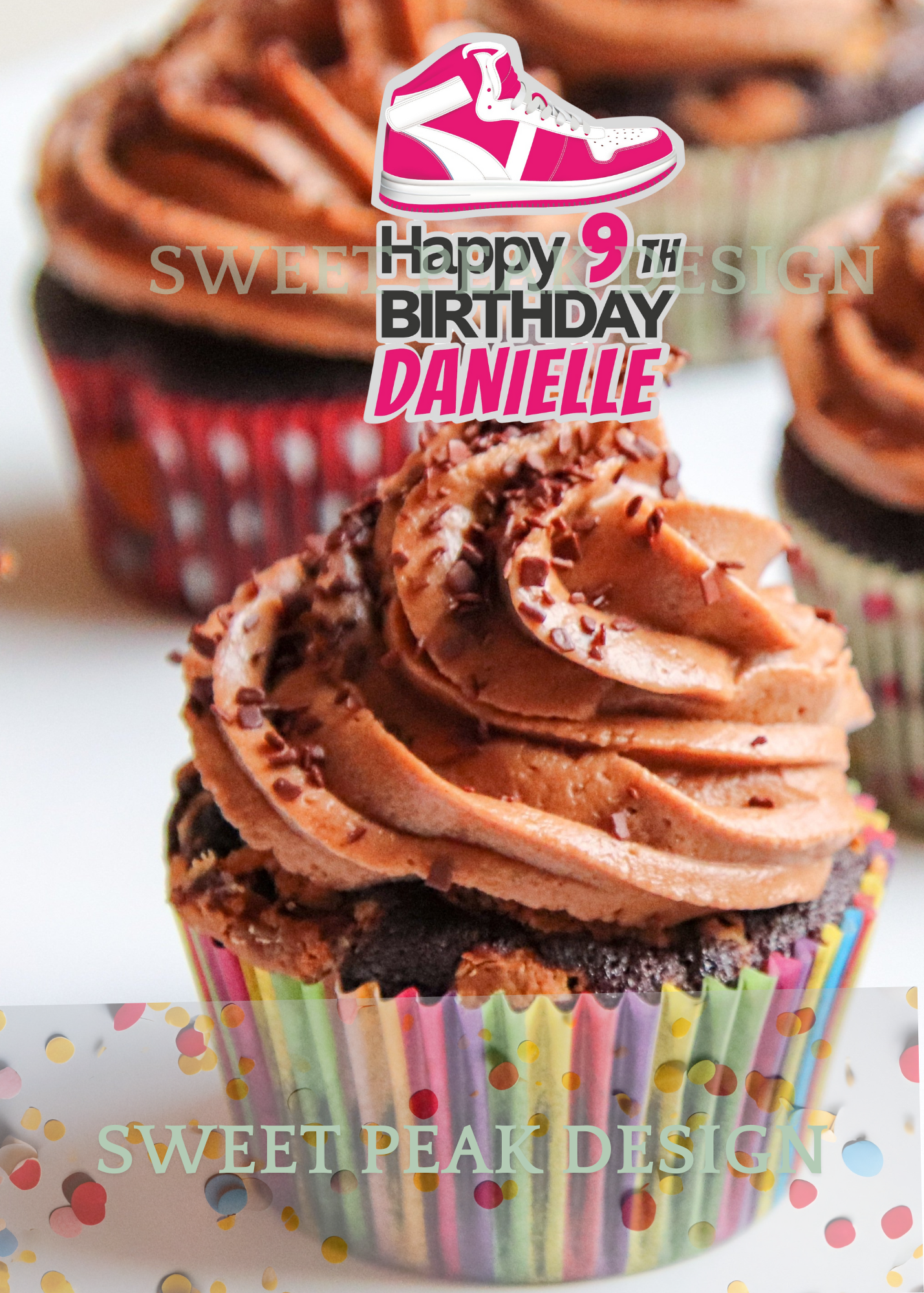 Sneakers Cake or Cupcake Topper – Digital file only