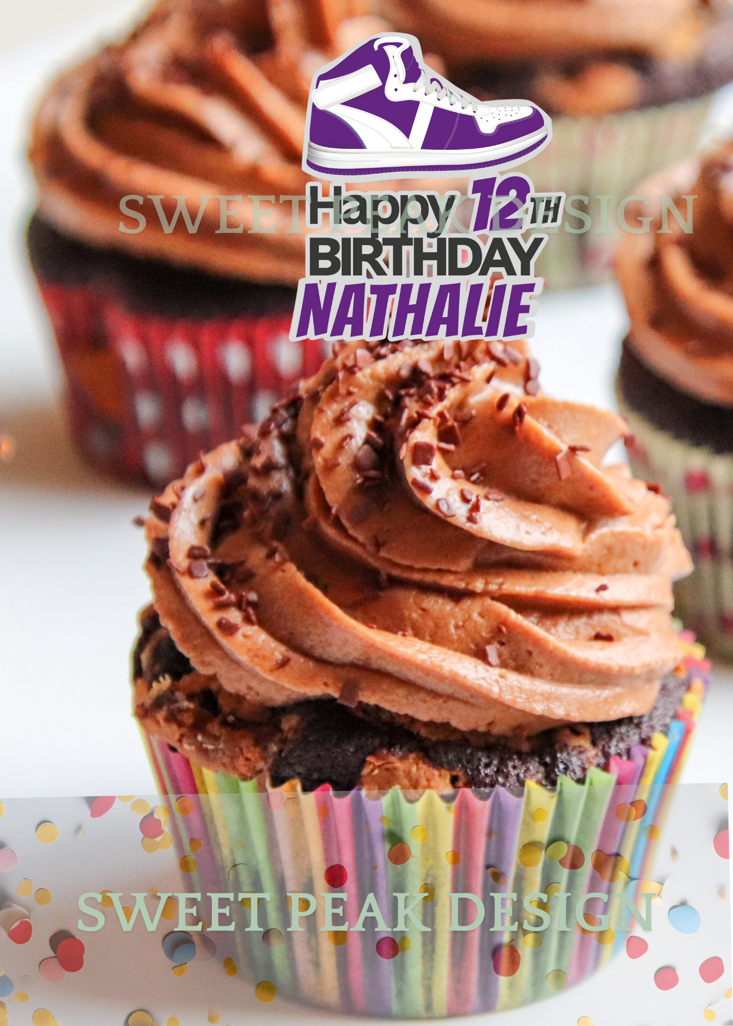 Sneakers Cake or Cupcake Topper – Digital file only