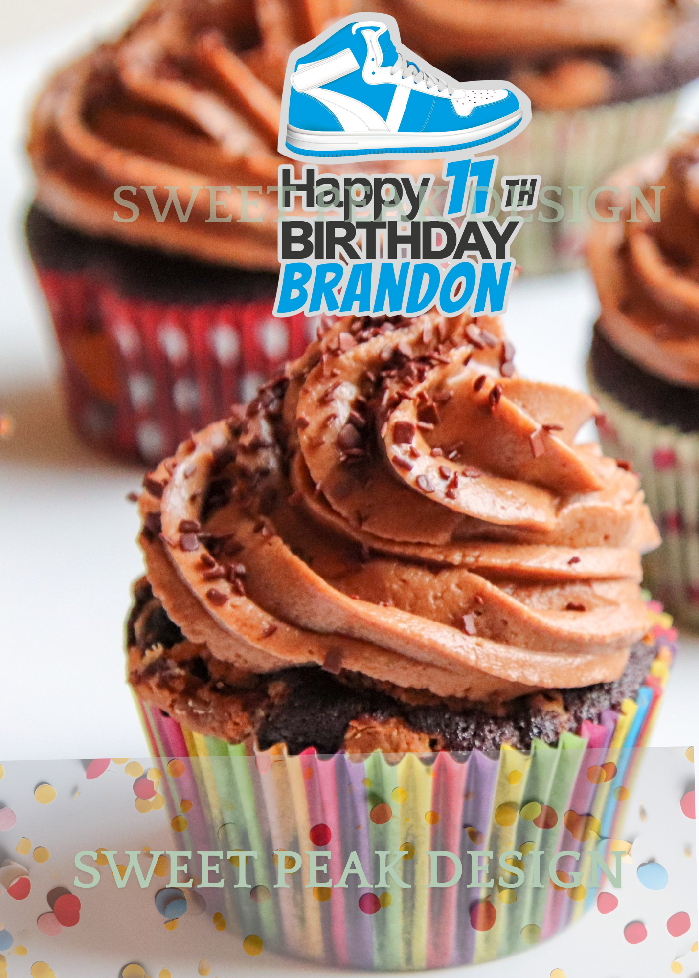 Sneakers Cake or Cupcake Topper – Digital file only