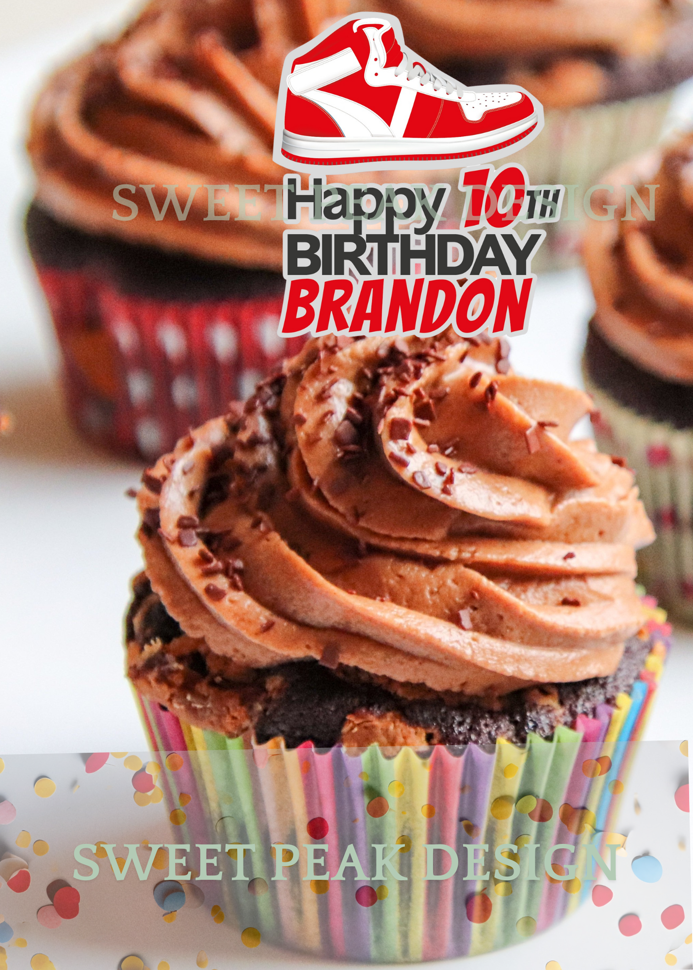 Sneakers Cake or Cupcake Topper – Digital file only