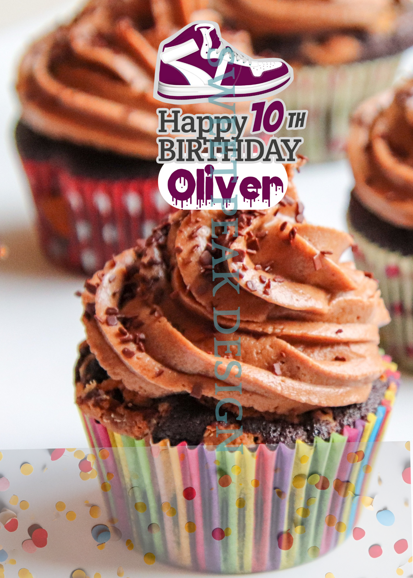 Sneakers Cake or Cupcake Topper – Digital file only