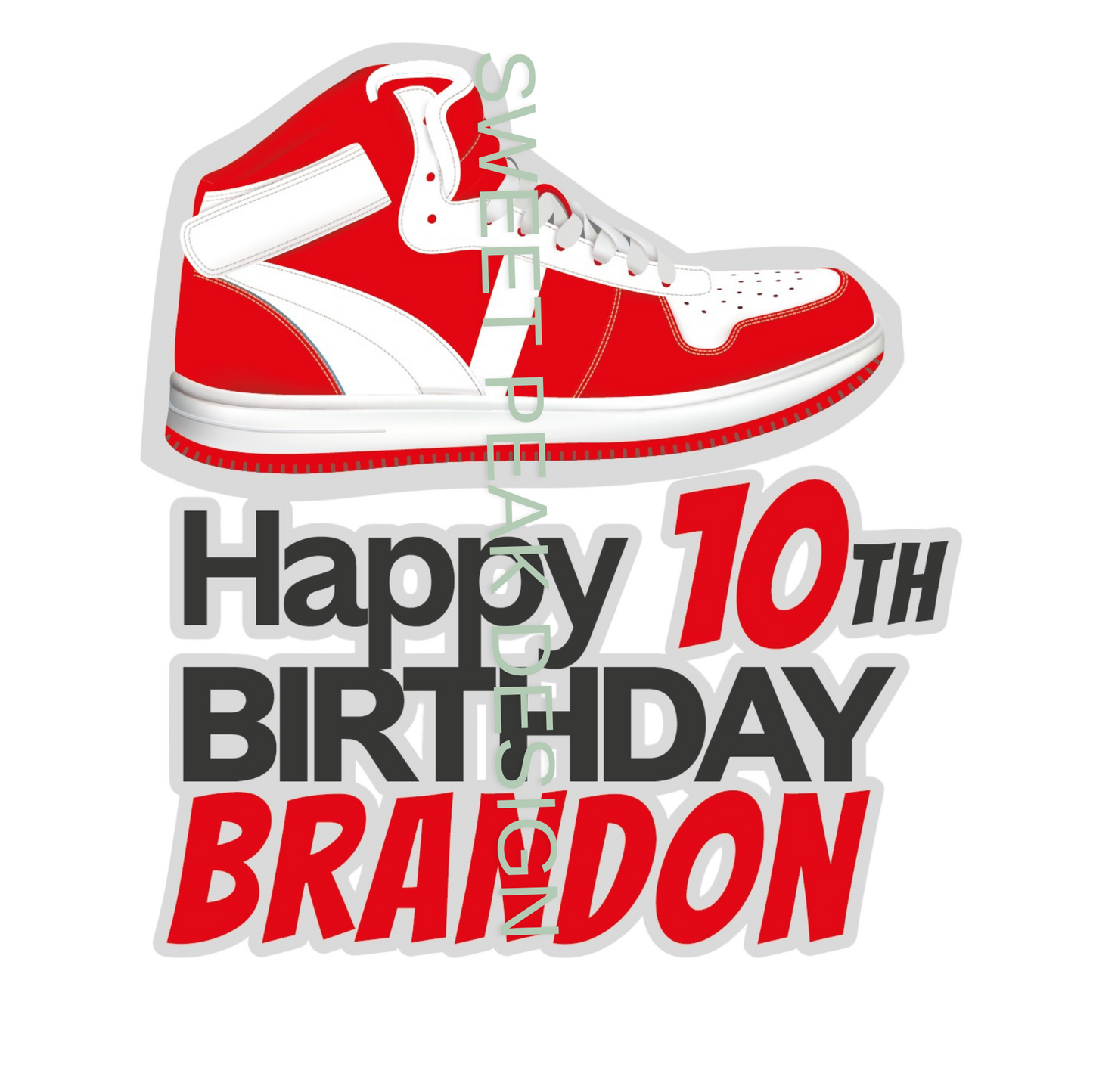Sneakers Cake or Cupcake Topper – Digital file only