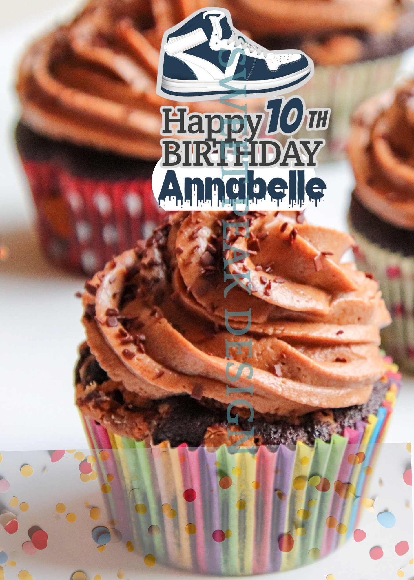 Sneakers Cake or Cupcake Topper – Digital file only
