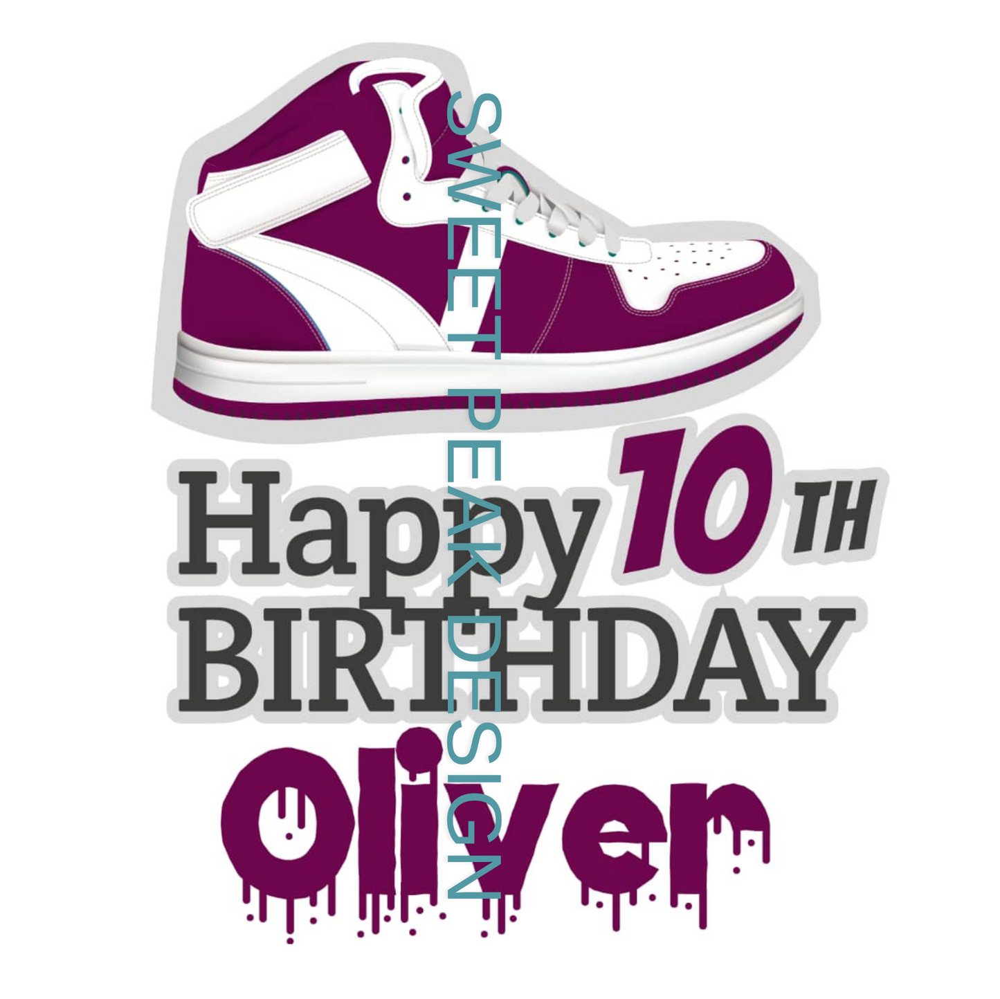 Sneakers Cake or Cupcake Topper – Digital file only