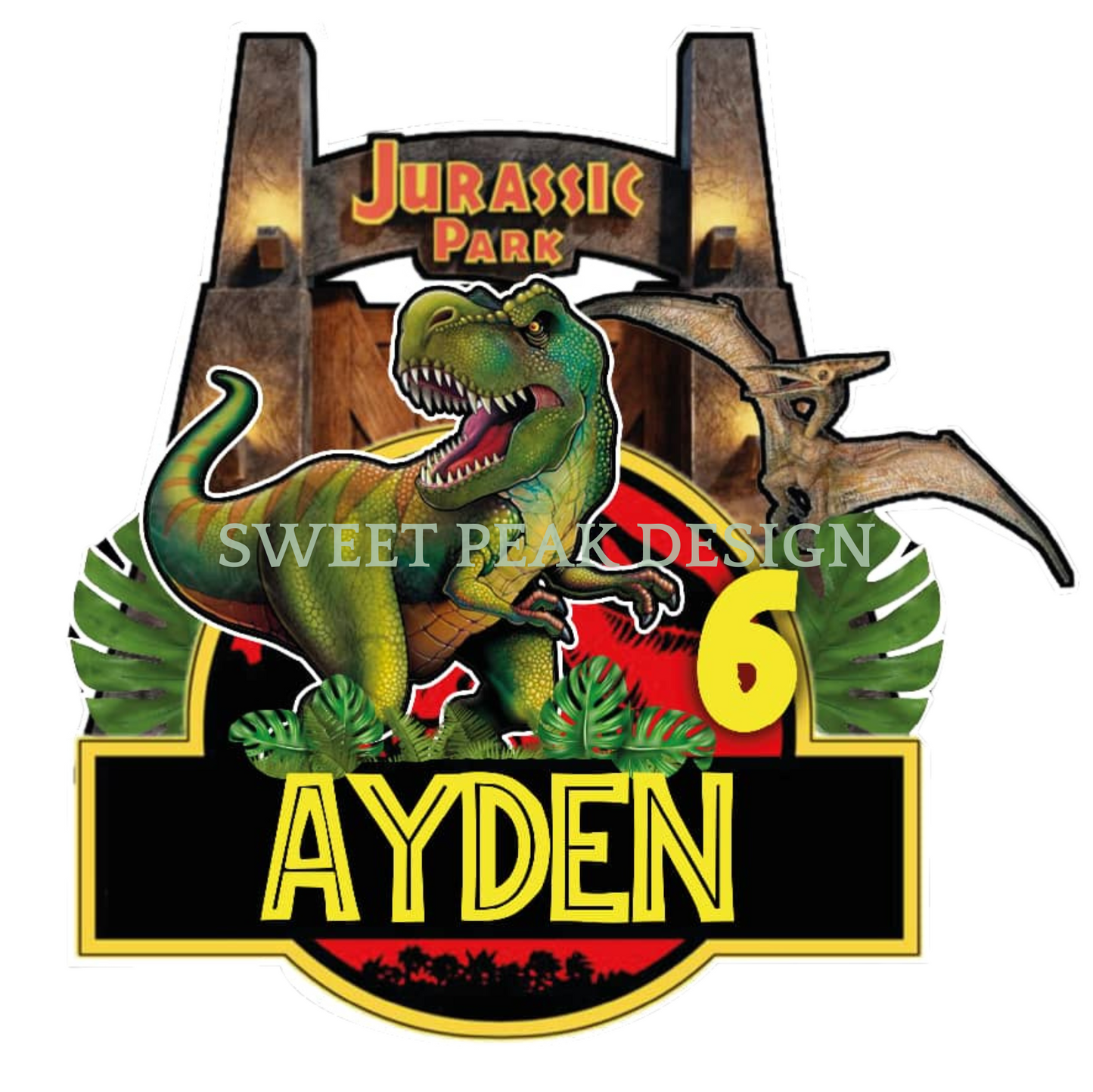 Jurassic Park Cake Topper or Cupcake Topper -Digital file only