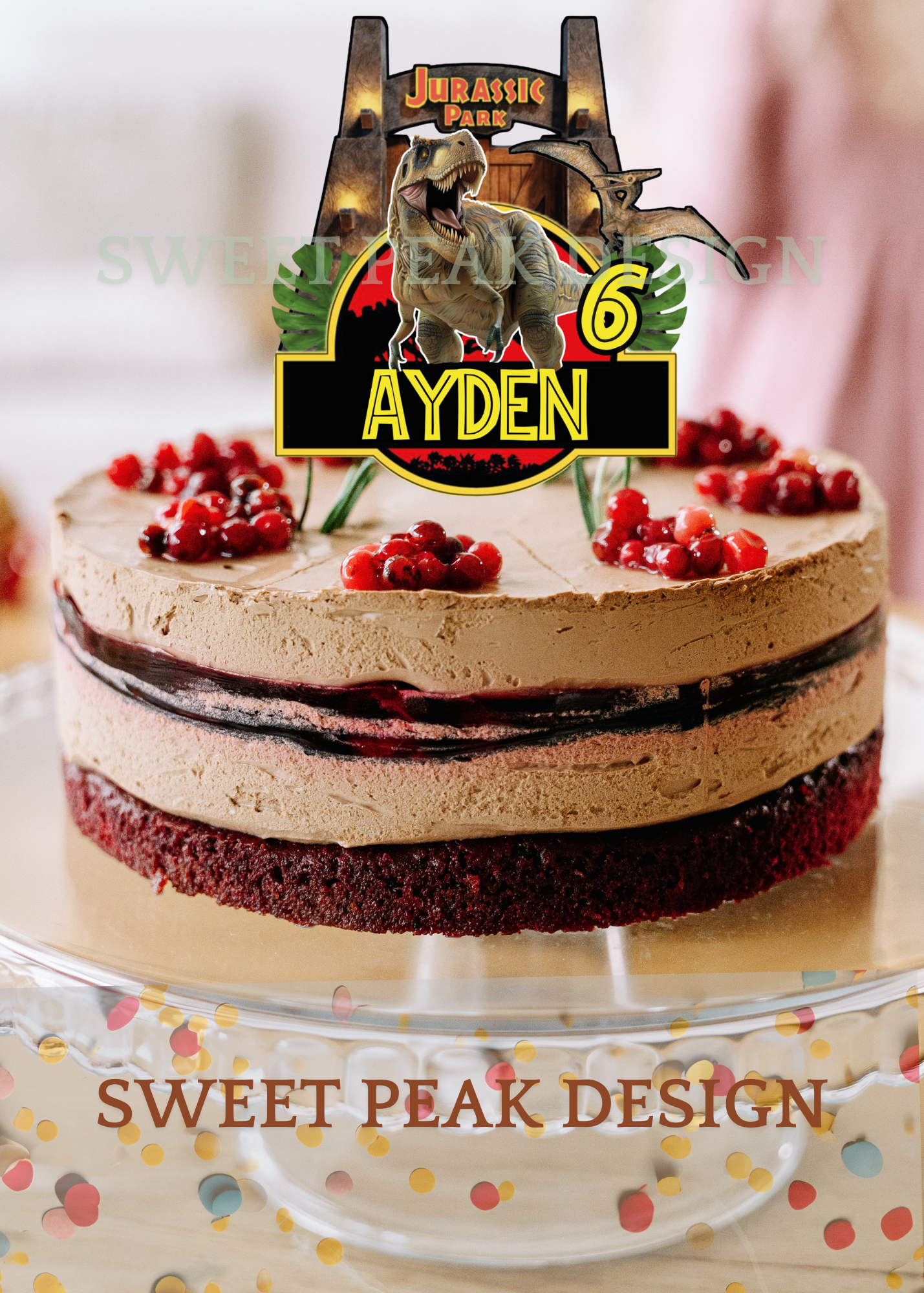 Jurassic Park Cake Topper or Cupcake Topper -Digital file only