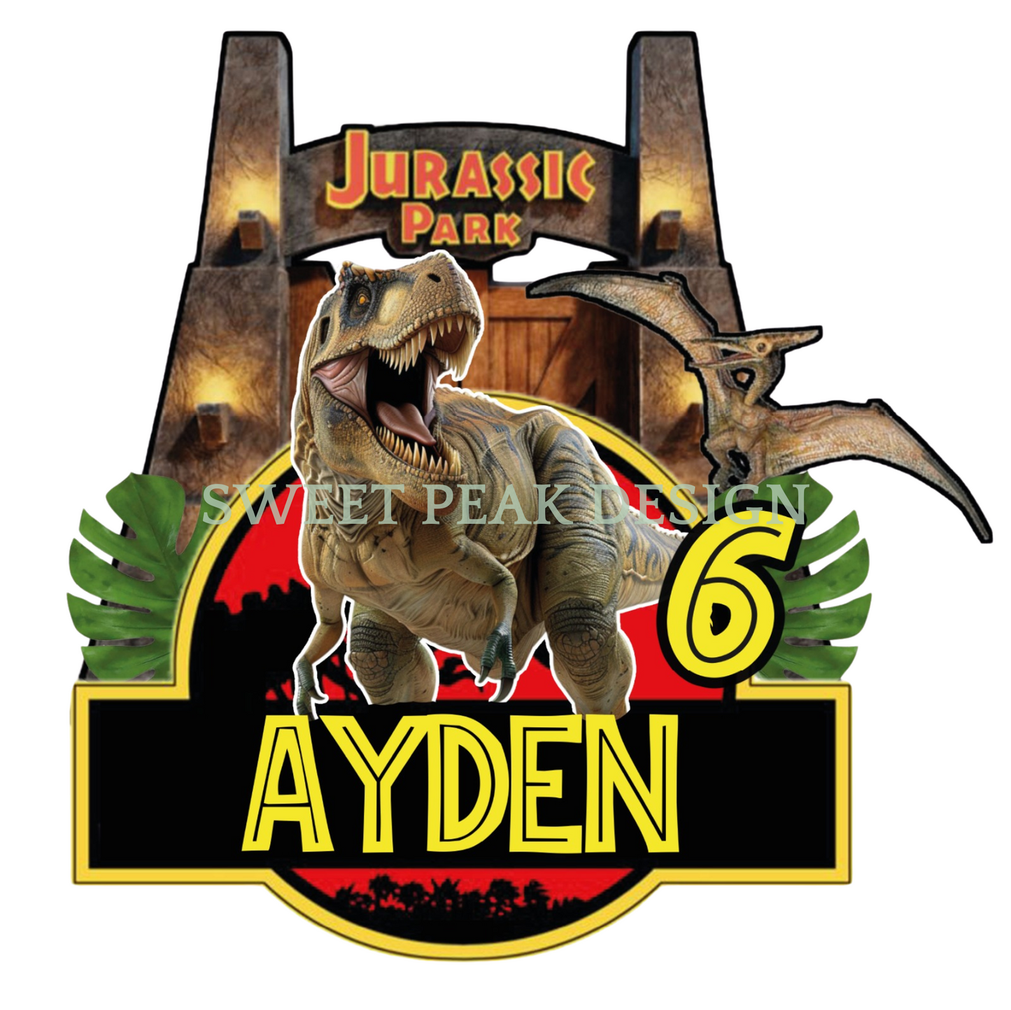 Jurassic Park Cake Topper or Cupcake Topper -Digital file only