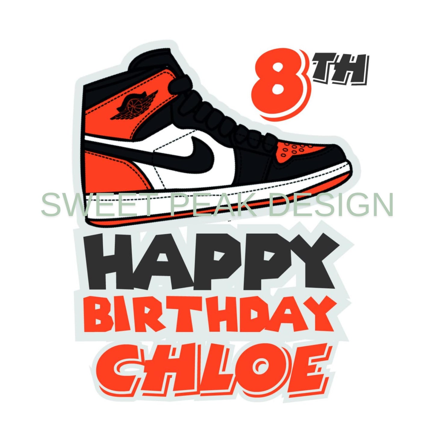 Nike Air Jordan 1 Cake or Cupcake Topper -Digital file only